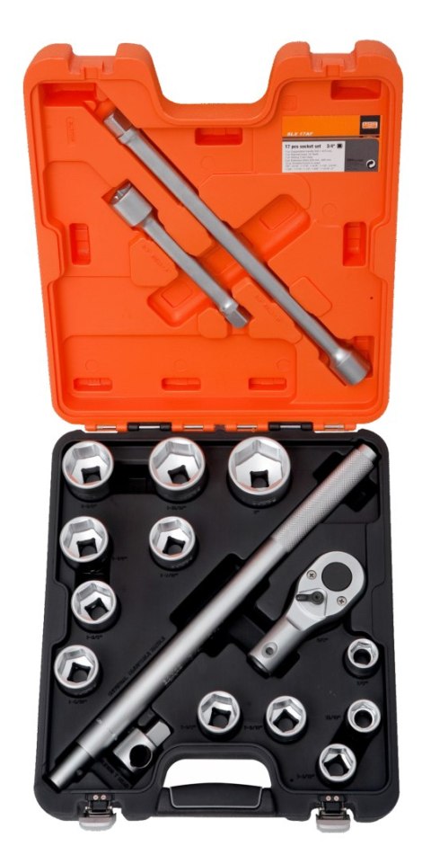 Zestaw kluczy nasadowych calowych 3/4'' BAHCO [SLX 17AF] 17szt.