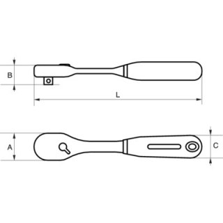 Grzechotka ręczna 1/4", 72 zębów, 121mm, Bahco [6950]