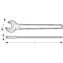 Klucz płaski otwarty jednostronny M55 [894M-55]