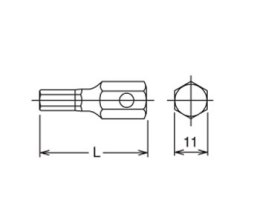 Końcówka 11mm do śrub Torx T25 [107-11 T25]