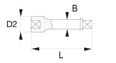 Przedłużka udarowa do nasadek 1", długość 175mm , Bahco [K9560G-2]