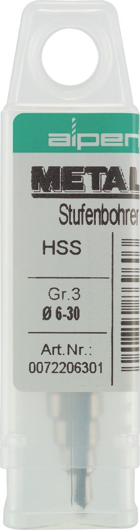 Wiertło stopniowe HSS do metalu 4,0 - 12,0mm, Alpen [0072200412100]