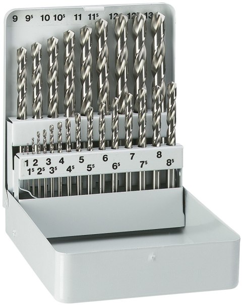 Zestaw 25szt. wierteł kobaltowych do metalu i stali nierdzewnej HSS-Co, Alpen KM-25 [0000100225100]