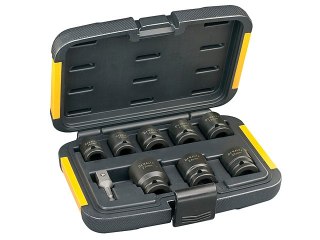 Zestaw 9szt. nasadek udarowych 6-kątnych 1/2", 10-27mm DeWALT [DT7507-QZ]