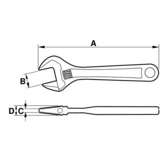 Klucz nastawny szwedzki 158mm 6" z rozstawem szczęk 20mm ERGO BAHCO [9070]