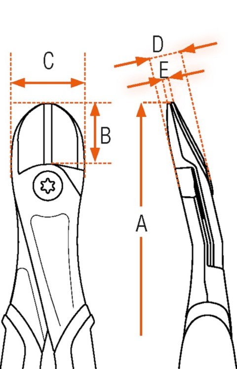 Obcinak boczny wzmocniony, odchylony o 14º, 160mm, ERGO Heavy Duty BAHCO [21HDG-160A]