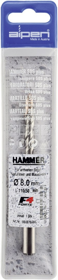 Wiertło widiowe do betonu SDS+ z 2 krawędziami tnącymi, 26-450/400, Alpen [0087702600100]