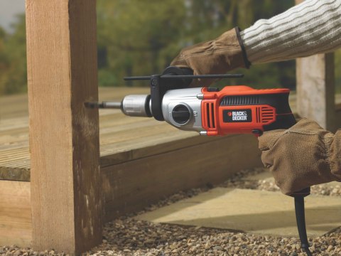 Elektryczna dwubiegowa wiertarka udarowa 910W w walizce Black+Decker [KR911K-QS]