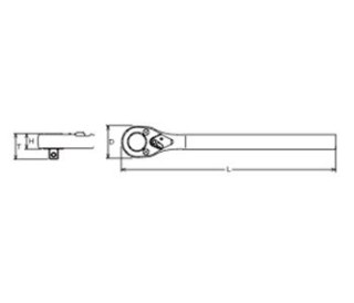 Grzechotka ręczna 3/4", 36 zębów, 565mm, KOKEN [6749]