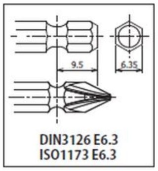 Adapter udarowy z blokadą, kwadrat 1/2" na sześciokąt 1/4'', KOKEN [14142-F6.3]