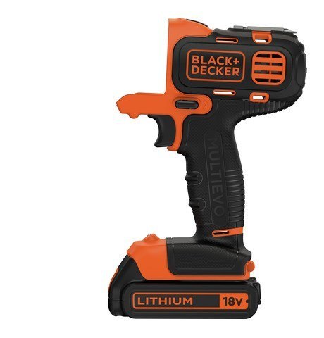Akumulatorowa wiertarko-wkrętarka z wymienną głowicą / narzędzie wielofunkcyjne MultiEvo 18V Black+Decker [MT218K-QW] Li-Ion, 1x