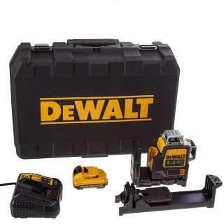 Akumulatorowy, samopoziomujący laser 3-wiązkowy 360° z wiązką zieloną do 30m, Li-Ion 10,8V Li-Ion 2,0Ah DeWALT [DCE089D1G-QW]