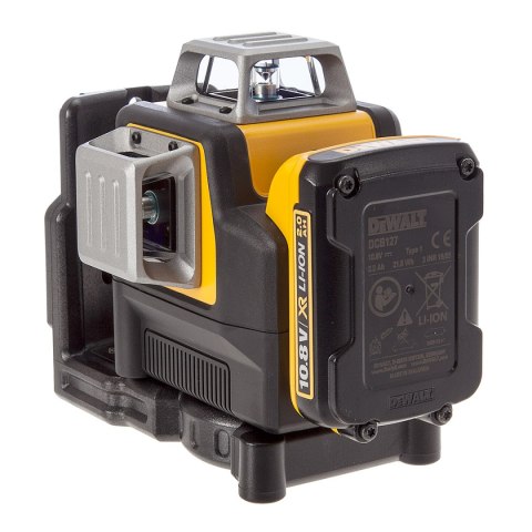 Akumulatorowy, samopoziomujący laser 3-wiązkowy 360° z wiązką zieloną do 30m, Li-Ion 10,8V Li-Ion 2,0Ah DeWALT [DCE089D1G-QW]