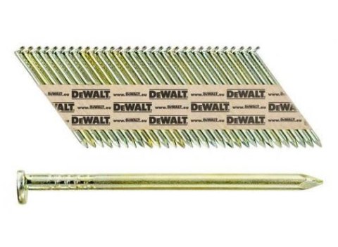 Gwoździe do gwoździarek do drewna, gładkie ze ściętym łbem, 2,8 x 63mm, 34º, DeWALT [DNPT2863G12Z]