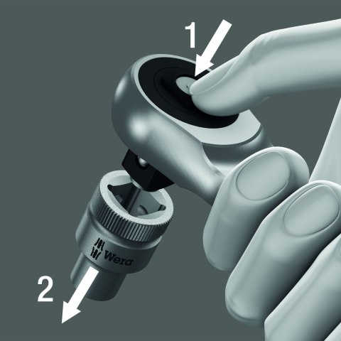 Klucz grzechotka 1/4' 76 zębów 141mm Zyklop Metal 8003 A Wera [05004003001]