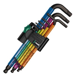 Komplet kluczy trzpieniowych do śrub imbusowych, metrycznych 1-10mm Multicolor Wera [05073593001]