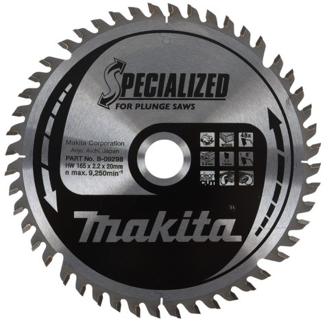 Piła tarczowa SPECIALIZED do cięcia drewna 185/15,88/2,0mm, 24 zęby, Makita [B-09400]