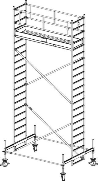 Rusztowanie jezdne Seria 100, 2x0,75m, wys. rob. 6,5m, STABILO PROFESSIONAL KRAUSE [773036P]