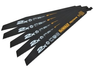 Zestaw 5 szt. brzeszczotów bagnetowych Extreme do piły szablastej, do metalu 14/18 zębów / cal, długość 152mm, Dewalt [DT2407L-Q