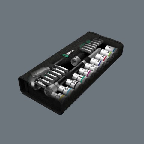 Zestaw kluczy nasadowych 1/2" i bitów 5/16", 28 szt. z grzechotką Zyklop Speed 2go Wera [05004076001]