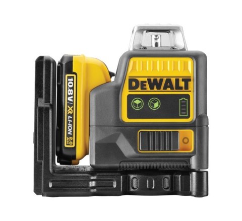 Akumulatorowy, samopoziomujący laser krzyżowy 360° z wiązką zieloną do 30m, 10,8V Li-Ion 2,0Ah DeWalt [DCE0811D1G-QW]