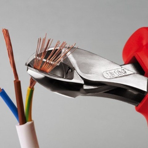 Obcinak boczny wzmocniony X-Cut w izolacji VDE, do prac pod napięciem do 1000V, KNIPEX [73 06 160]