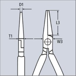 Szczypce okrągłe 160mm, rękojeść wielokomponentowa, Knipex [22 02 160]