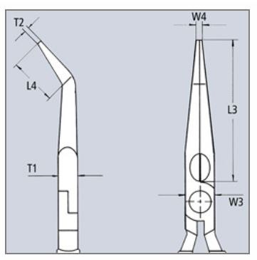 Szczypce półokrągłe montażowe wygięte, 280mm, rękojeść z tworzywa, Knipex [28 81 280]