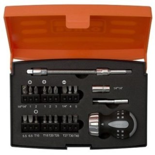 Zestaw 22szt. pokrętło z grzechotką, bity i adaptery 1/4", Bahco [808050S-22]