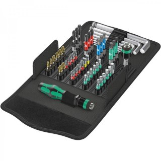 Zestaw 52szt. bitów z wkrętakiem 1/4" i kluczami imbusowymi, Kraftform Kompakt 100 2go WERA [05057460001]