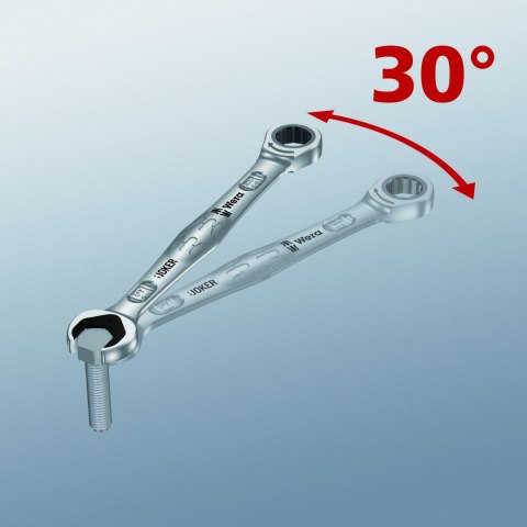Klucz płasko-oczkowy odgięty z grzechotką i przełącznikiem kierunku pracy 13mm, Joker Switch 6001, Wera [05020068001]
