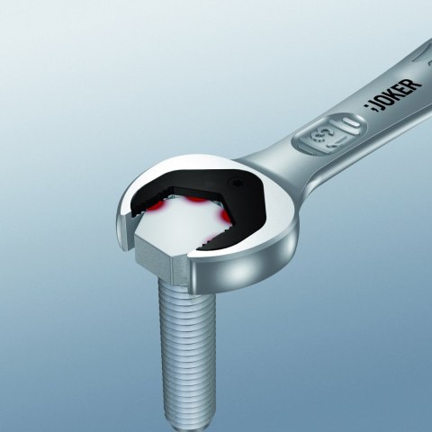 Klucz płasko-oczkowy odgięty z grzechotką i przełącznikiem kierunku pracy 19mm, Joker Switch 6001, Wera [05020074001]