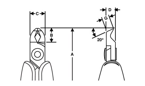 Ucinaki ukośne 20º serii RX Flush, Ergo, rozmiar S 134,5mm, BAHCO [RX 8211]