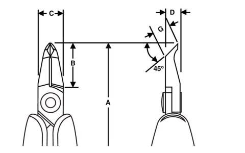 Ucinaki ukośne 45º serii RX Flush, Ergo, rozmiar L 143mm, BAHCO [RX 8248]
