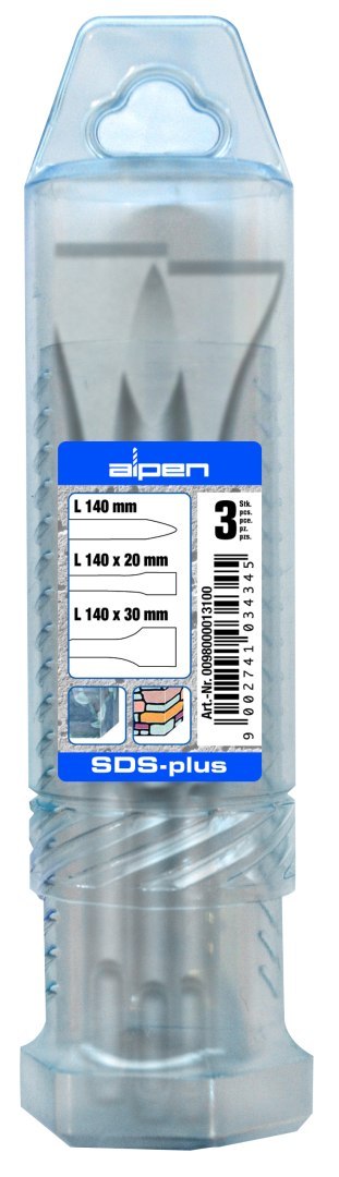 Zestaw dłut ze szpicakiem SDS+, 3szt. Alpen [0098000003100]
