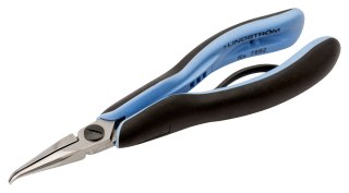 Szczypce półokrągłe odgięte precyzyjne, szczęki gładkie, serii RX, rozmiar L 155,5mm, BAHCO [RX 7892]
