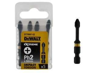 Zestaw 5szt. końcówek udarowych Torison PH2/50mm Dewalt [DT7998T-QZ]