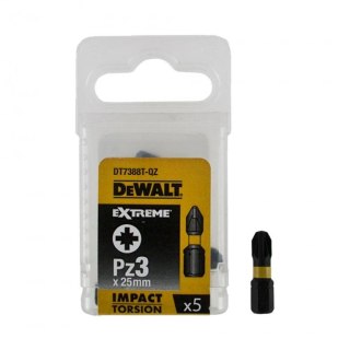 Zestaw 5szt. końcówek udarowych Torison PZ3/25mm Dewalt [DT7388T-QZ]