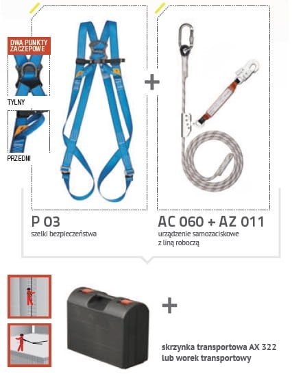 ZESTAW BASIC PRO 3 3/05 + dł. liny roboczej 5 m PROTEKT