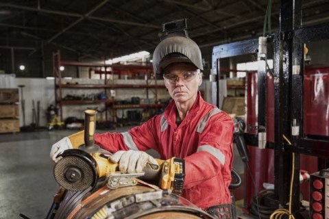 Akumulatorowa szlifierka kątowa 125mm, 18V 2x5,0Ah DeWALT [DCG405P2-QW]