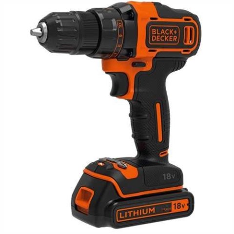 Akumulatorowa wiertarko-wkrętarka 18V Black+Decker [BDCDD186KB-QW] Li-Ion, 2x1,5Ah