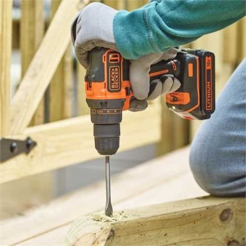 Akumulatorowa wiertarko-wkrętarka 18V Black+Decker [BDCDD186KB-QW] Li-Ion, 2x1,5Ah