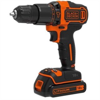 Akumulatorowa wiertarko-wkrętarka udarowa, 18V Li-Ion 1x1,5Ah, Black+Decker [BDCHD18-QW]