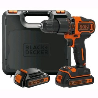 Akumulatorowa wiertarko-wkrętarka udarowa Black+Decker [BDCHD18KB-QW] 18V Li-Ion, 2x1,5Ah