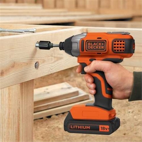 Akumulatorowa zakrętarka udarowa 1/4" 18V Li-Ion BLACK+DECKER [BDCIM18N-XJ]