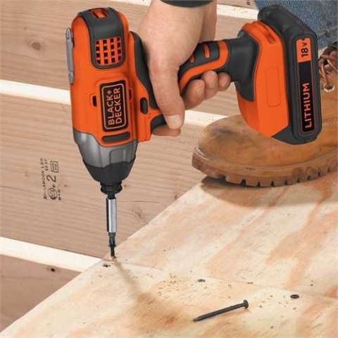 Akumulatorowa zakrętarka udarowa 1/4" 18V Li-Ion BLACK+DECKER [BDCIM18N-XJ]