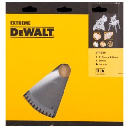 Piła tarczowa EXTREME do cięcia aluminium, drewna, laminatów, PVC, 216/30/2,6mm, 80 zębów DeWalt [DT4286-QZ]