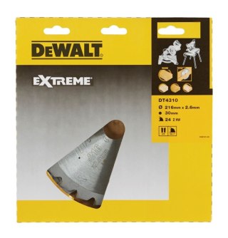 Piła tarczowa EXTREME do cięcia drewna 216x30x2,6mm, 24 zęby, DeWalt [DT4310-QZ]