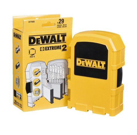 Zestaw 29 szt. wierteł do metalu szlifowanych HSS-G Extreme-2, DeWalt [DT7926-XJ]