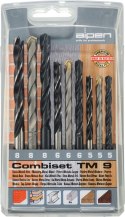 Zestaw 9szt. wierteł do drewna, metalu i betonu, Alpen TM-9 [0000802102100]